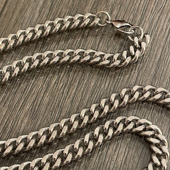 Vintage Silver-tone Extra Long Cuban Link Chain 35.5” - Picture 3 of 15